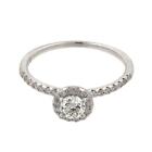 Kay Diamond Solitaire Halo Engagement Ring 14K W/Gold 0.70 TW Round Acc SZ 8.25