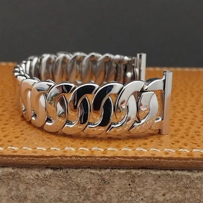 Correa de reloj vintage de los años 50 JB Champion 19 mm llena de oro blanco círculo dorado Foto 1 de 4