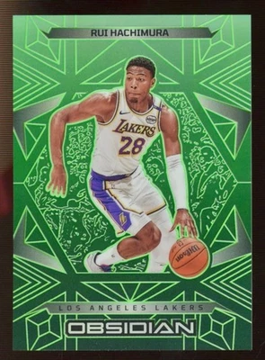 2024-25 Panini Obsidian - RUI HACHIMURA #97 ELECTRIC ETCH TRUE GREEN FLOOD /25 - Image 1 of 2