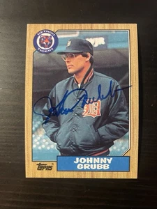 1987 Topps #384 Johnny Grubb Detroit Tigers carta firmata autografata - Foto 1 di 1