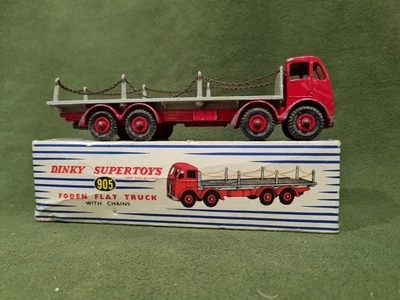 DOMANI DINKY TOYS 905 CAMION TRUCK FOREN FLAT CON CATENE SCALA 1:50 - Immagine 1 di 4