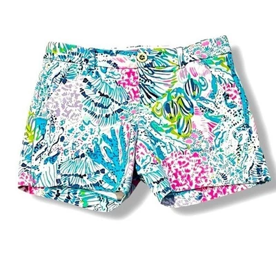 Pantalones Cortos Lilly Pulitzer Callahan Tejidos Multi Fregadero o Natación Preppy Golf Talla 00/XXS Foto 1 de 4