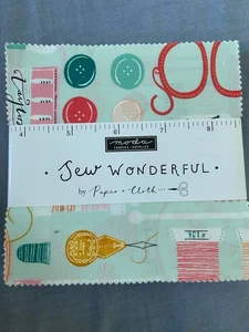 New Sew Wonderful CHARM PACK BY Paper + Cloth FOR MODA 42 5 inch fabric squares - Picture 1 of 6
