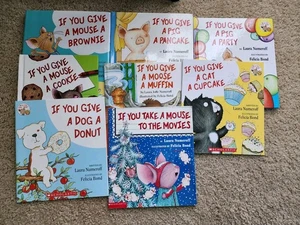 Lot of 8 If You Give Books Laura Numeroff~Mouse a Cookie Moose a Muffin Books - Picture 1 of 1