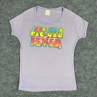 Camisa De Colección Pac Hombre Mujer XS Púrpura Años 80 Hierro Sobre Brillo Gráfico EE. UU. 1982 Camiseta Bebé Foto 1 de 4