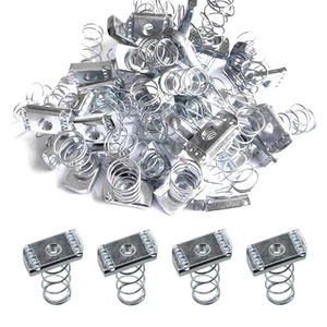 Federbein Kanalmuttern, 1/4" - 20 Feder verdickt Unistrut Hardware Mutter mit Zink P... - Bild 1 von 5