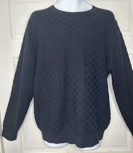 Karl Lagerfeld Pullover Herren XL Navy Basketweave Strickpullover Rundhals Neu - Bild 1 von 12