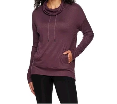 Gaiam 女式瑜伽套衫中号桑树长袖圆领全新带标签 — 第 1/4 张图片