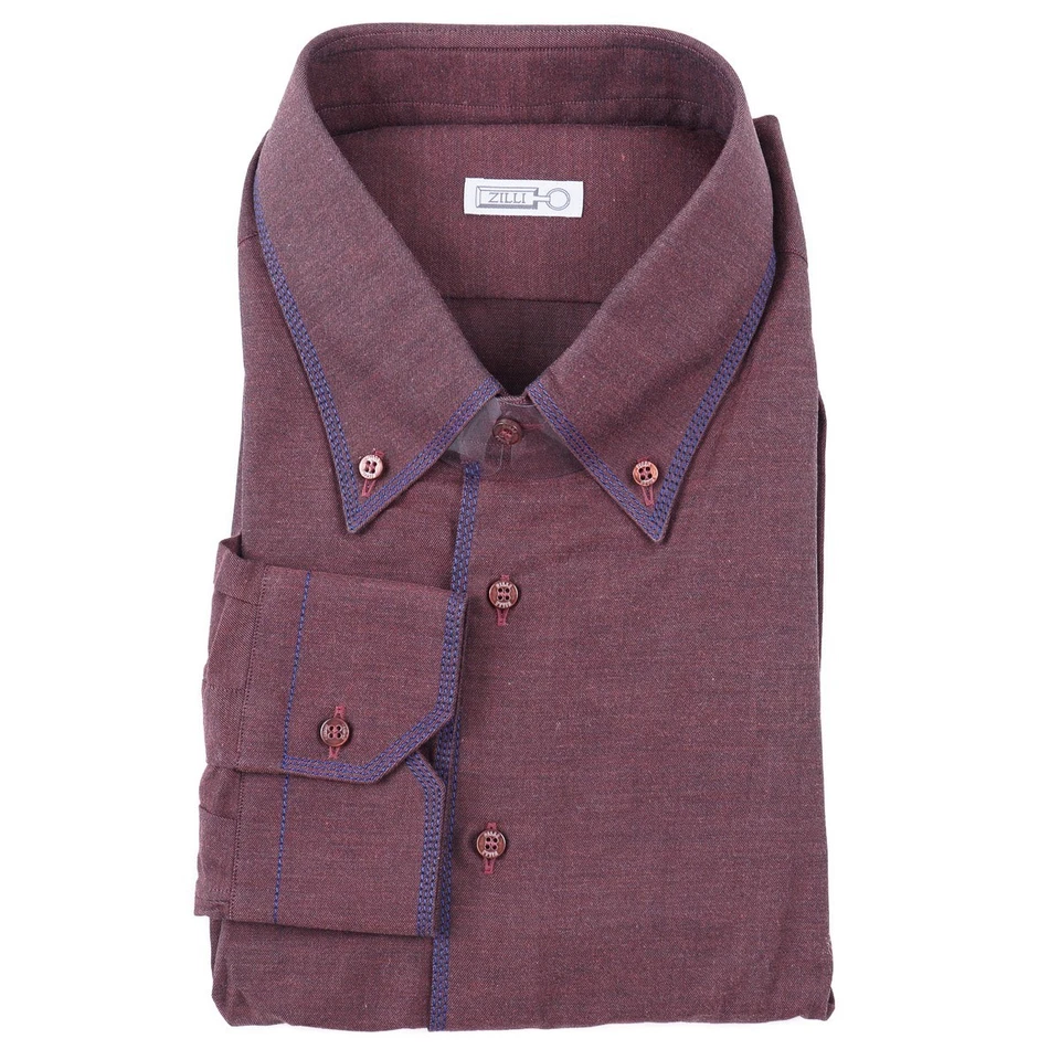 Zilli Silk-Cotton-Cashmere Dress Shirt with Triple Stitch 18 (Eu 46) NWT - Image 1 of 4