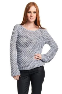 Maglione Aiko Donna Amelie Popcorn Stick Lenzuola Cotone Naturale Bambino Blu NUOVO - Foto 1 di 4