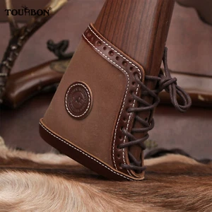 TOURBON Canvas Leather Recoil Pad Rifle Shotgun Buttstock Sheath Slip on Cover - Picture 1 of 24