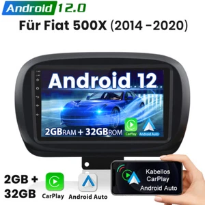 Per Fiat 500X 2014-2020 Android12.0 Autoradio Stereo GPS Navi BT WiFi DAB 2+32G - Foto 1 di 12