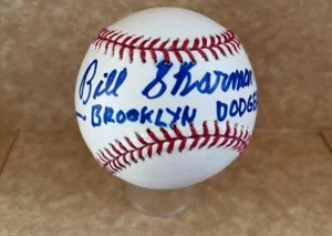 BILL SHARMAN BROOKLYN DODGERS 1951SIGNED AUTO M.L. BASEBALL JSA AUTH - Picture 1 of 5