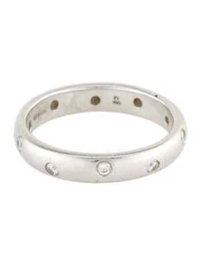Tiffany & Co. Platinum Etoile Diamond Band Ring Size 5.75 - Picture 1 of 20