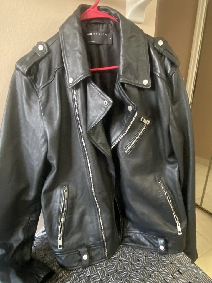 Asos Design Leather Jacket Men’s - Image 1 of 4