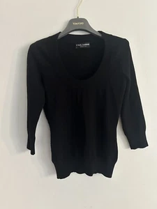 Dolce & Gabbana Black Wool Jumper Uk8 Xs S It40 - Picture 1 of 4