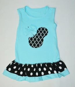 Blue Black Mouse Head Tank Top Tunic Girls Medium - Picture 1 of 5
