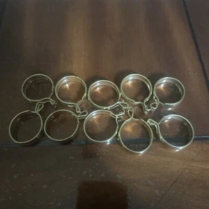 Kirsch Clip On Cafe Rings 10 Brushed Brass 1" Inside for 13/16" Rod 1426B-63 - Picture 1 of 7