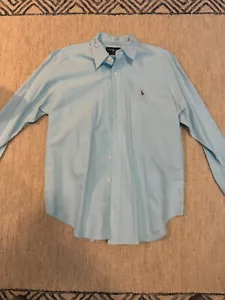 Ralph Lauren Custom Fit Men's Dress Shirt - Light Blue/Teal - Size Large - Picture 1 of 3