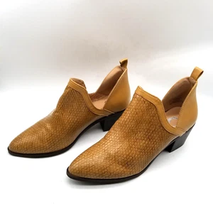 Journee Collection Women Brown Snake Lola Block Heel Cut Out Ankle Bootie 9 - Picture 1 of 8