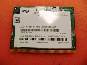 Original IBM LENOVO T42 Laptop WiFI Card Adapter PCI Wireless FRU 93P3485 - Picture 1 of 5
