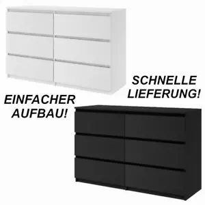 Kommode mit 6 Schubladen Sideboard Schrank Anrichte Highboard 120 holz - Bild 1 von 16