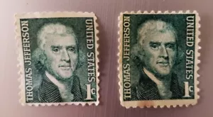 Thomas Jefferson (2) 1 cent stamp/Green not posted - Picture 1 of 2
