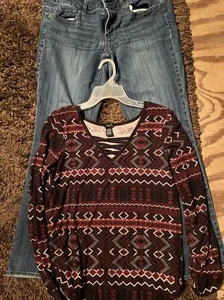 women’s Rue 21 xl top and american eagle size 12 - Bild 1 von 8