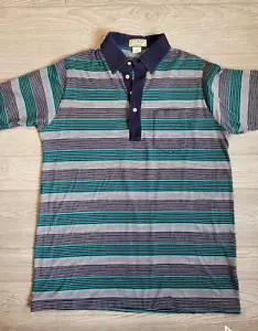 Ll Bean Mens Shirt XL Tall Blue Green Made in USA 1992 - Picture 1 of 10