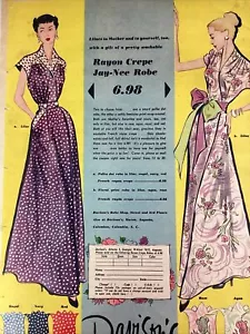 Atlanta GA Print Ad 1949 AJC Davison’s Women Fashion Robe Lilac Flowers - Picture 1 of 7