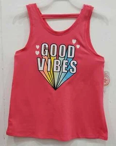 Wonder Nation Girl's 'Good Vibes' Graphic Swing Tank Coral Size S/CH(6-6X) - Picture 1 of 3