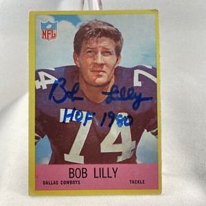 Bob Lilly -TCU Hornfrogs- Dallas Cowboys Autographed Card -HOF-