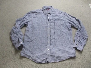 UNTUCKit Shirt Mens Extra Large Blue 100% Linen Long Sleeve Button Up Collared - Picture 1 of 12