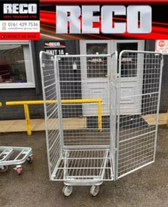 ☆SPECIAL☆ 5 X REFURBISHED 4 SIDED MESH ROLL CONTAINER / CAGE /ROLLING PALLET - Picture 1 of 5