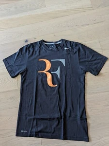 Nike RF Training Tee Roger Federer Indian Wells 2014 Black Tennis Pickleball - Picture 1 of 6