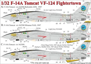 UpRise Decals UR3218 - DECAL F-14A Tomcat VF-124 Fightertown 1/32 - Bild 1 von 9