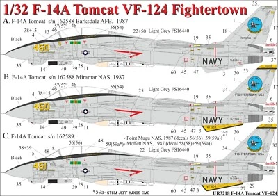 UpRise Decals UR3218 - DECAL F-14A Tomcat VF-124 Fightertown 1/32 - Image 1 of 4