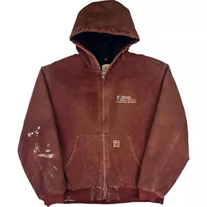 Vintage Distressed Carhartt Active Workwear Jacket Clay Red J130 CLY Rare XL - Picture 1 of 8