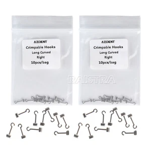 2 Beutel AZDENT Dental Kieferorthopädie crimpbar rechts lang gebogen Haken 10 Stück/Beutel - Bild 1 von 4