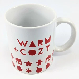 Warm + Cozy Coffee Tea Cup Mug By MS RF Design Studio Chicago White Red - Picture 1 of 5