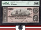 T-67 1864 $20 CONFEDERATE CURRENCY PMG 63 EPQ CIVIL WAR BILL 36516