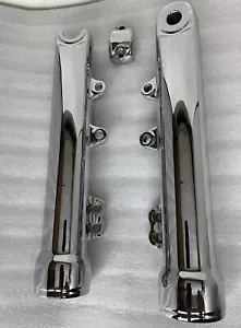 HARLEY 2014 -17 DYNA LOW RIDER SLIDERS DUAL DISC CHROME FORK LEGS (EXCHANGE) - Foto 1 di 13