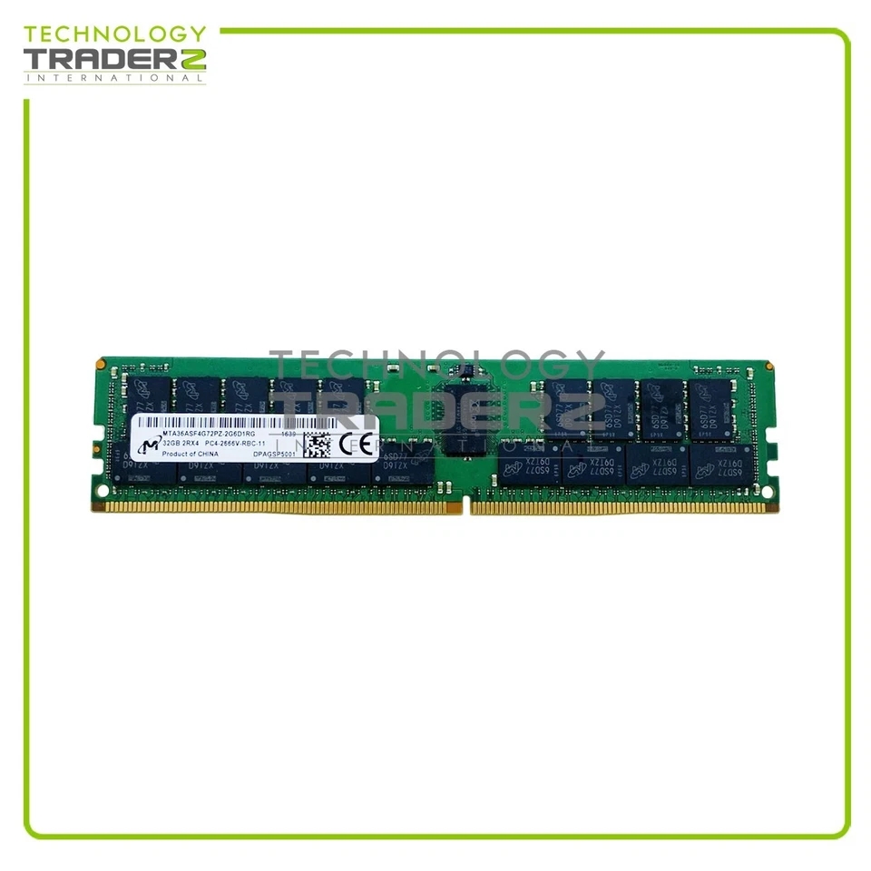 MTA36ASF4G72PZ-2G6 Micron 32GB PC4-21300 DDR4-2666MHz ECC REG Dual Rank Memory - Image 1 of 1