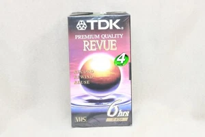 TDK Revue 6 Hour Blank VHS Tapes T-120 4 Pack Standard Grade NEW Sealed - Picture 1 of 9