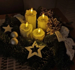 12 - LED Flame Tea Light Candle Set Warm White - Pack of 12 - Batteries included - Picture 1 of 5