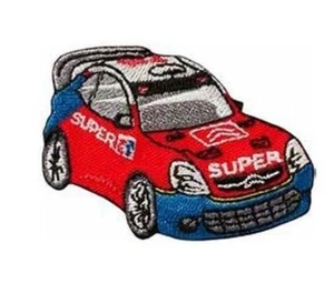 Aufbügler♥Bügelmotiv♥Applikation Iron on Patch Auto Super rot-blau Aufnäher NEU - Bild 1 von 2