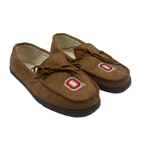 Ohio State Buckeyes Embroidered Faux Leather House Slippers Size Small Cover