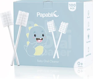 Papablic 100-Pack Baby Tongue Cleaner Newborn, Baby Disposable Infant Toothbrush - Picture 1 of 14