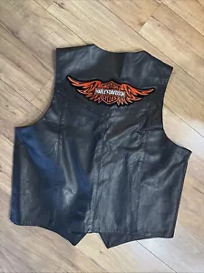 Harley Davidson Motorcycles Weste Herren XXL schwarz Echtleder bestickt - Bild 1 von 12