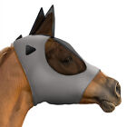 Lycra Horse Fly Mask Gray Pony, Mesh Eyes Ears, UV Protection